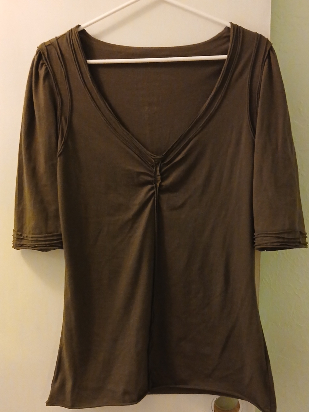 Calvin Klein Olive Green Seamed Tshirt